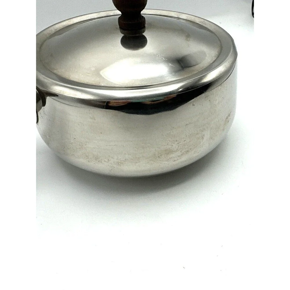 Vintage Stainless Steel Sauce pot With Wooden Handle made in Japan